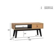 CASTOR Coffee Table 100cm - Natural, Navy Blue & Black gallery detail image