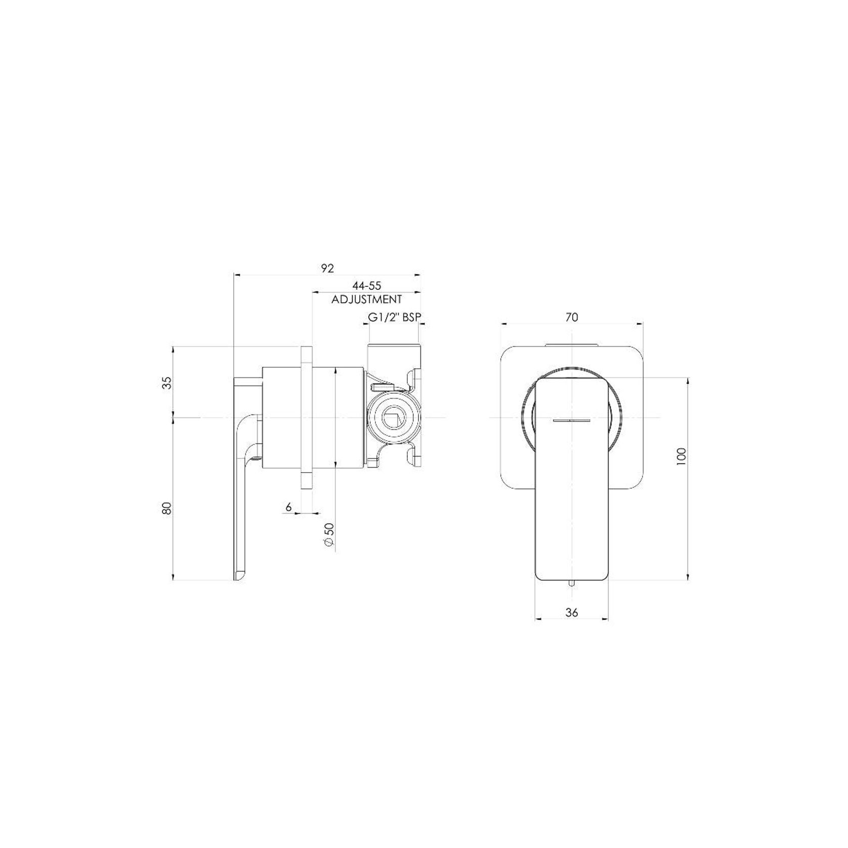 Phoenix Gloss MKII SwitchMix Shower / Wall Mixer - Brushed Carbon gallery detail image