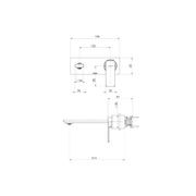 Phoenix Gloss MKII SwitchMix Wall Basin / Bath Mixer Set 200mm - Brushed Carbon gallery detail image