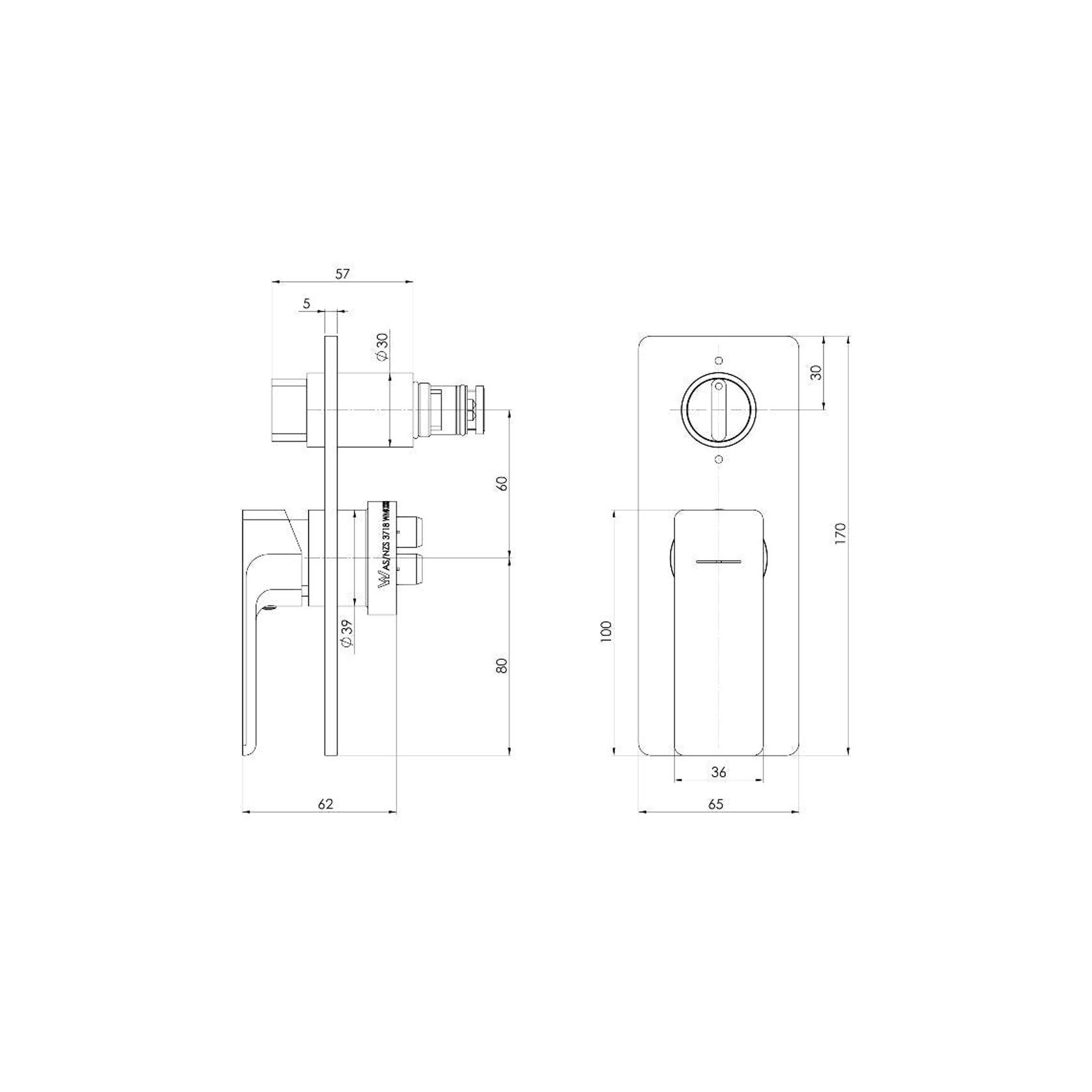 Phoenix Gloss MKII SwitchMix Shower / Bath Diverter - Brushed Carbon gallery detail image