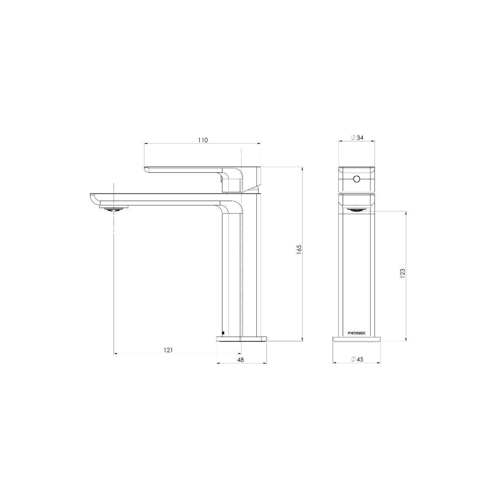 Phoenix Gloss MKII Basin Mixer - Brushed Carbon gallery detail image