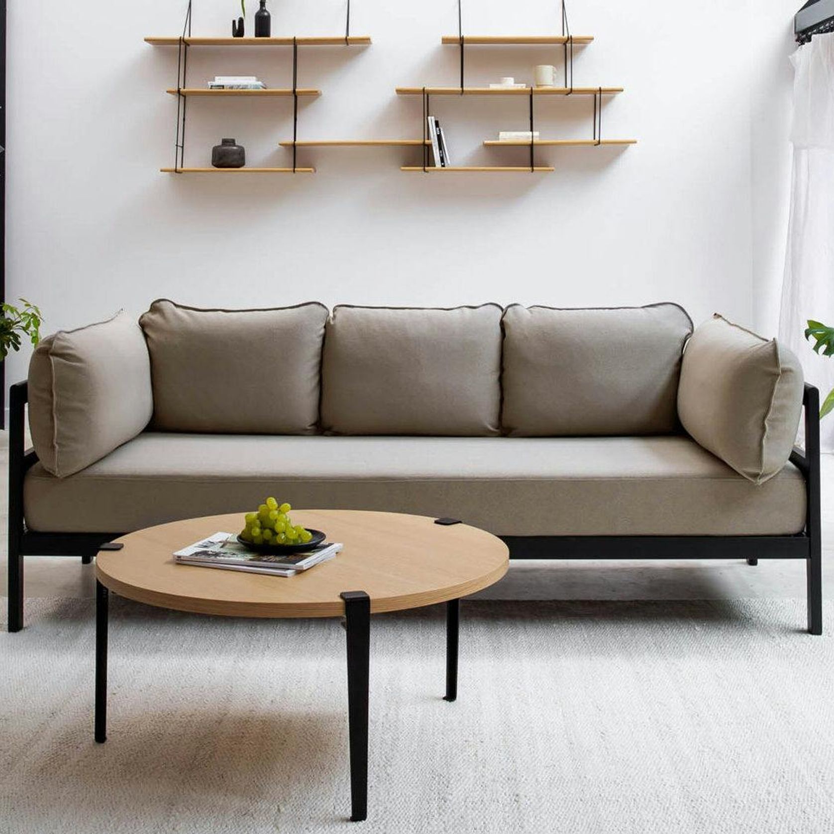 Tiptoe Round Coffee Table - Solid Oak gallery detail image