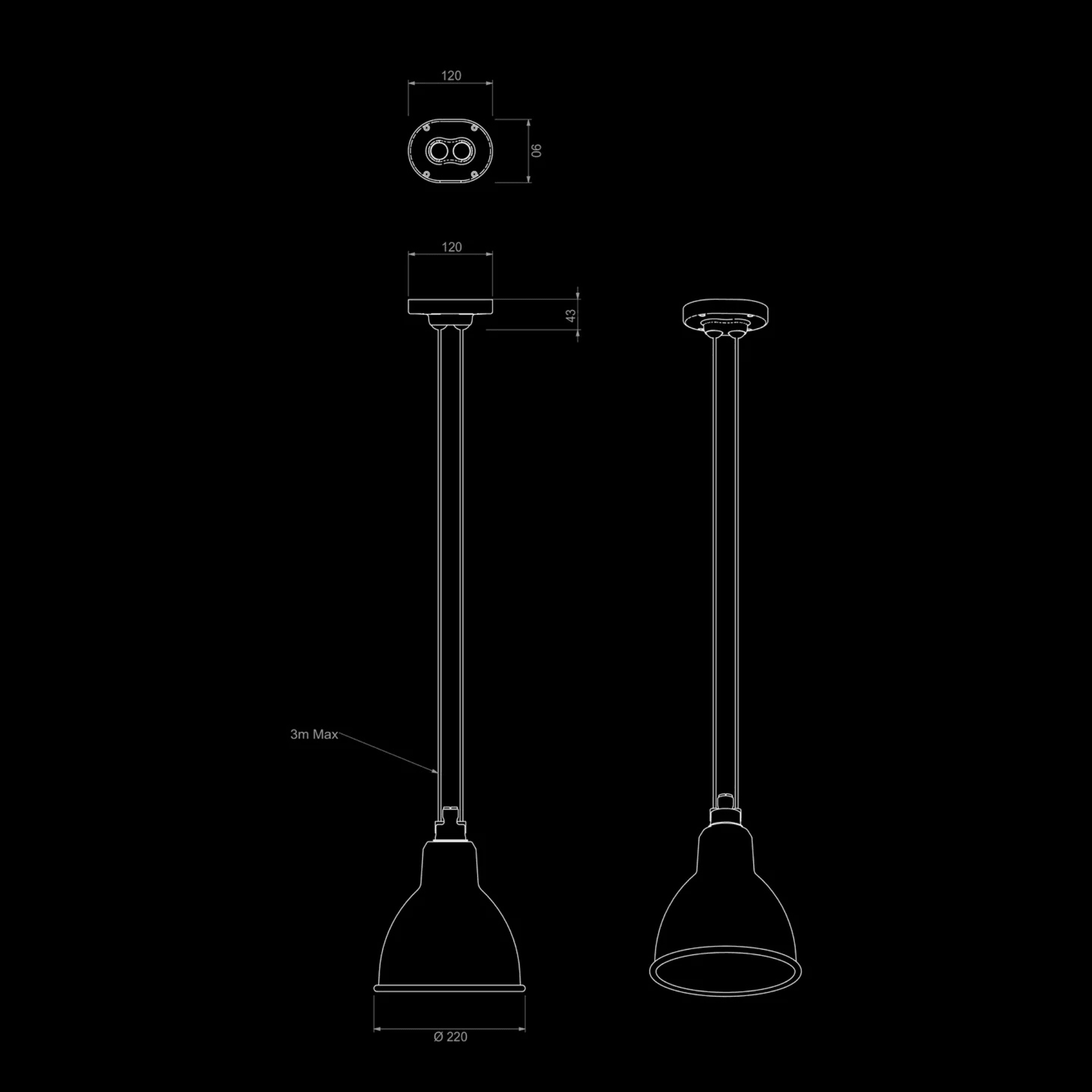 Lampe Gras N°322 Ceiling Light gallery detail image