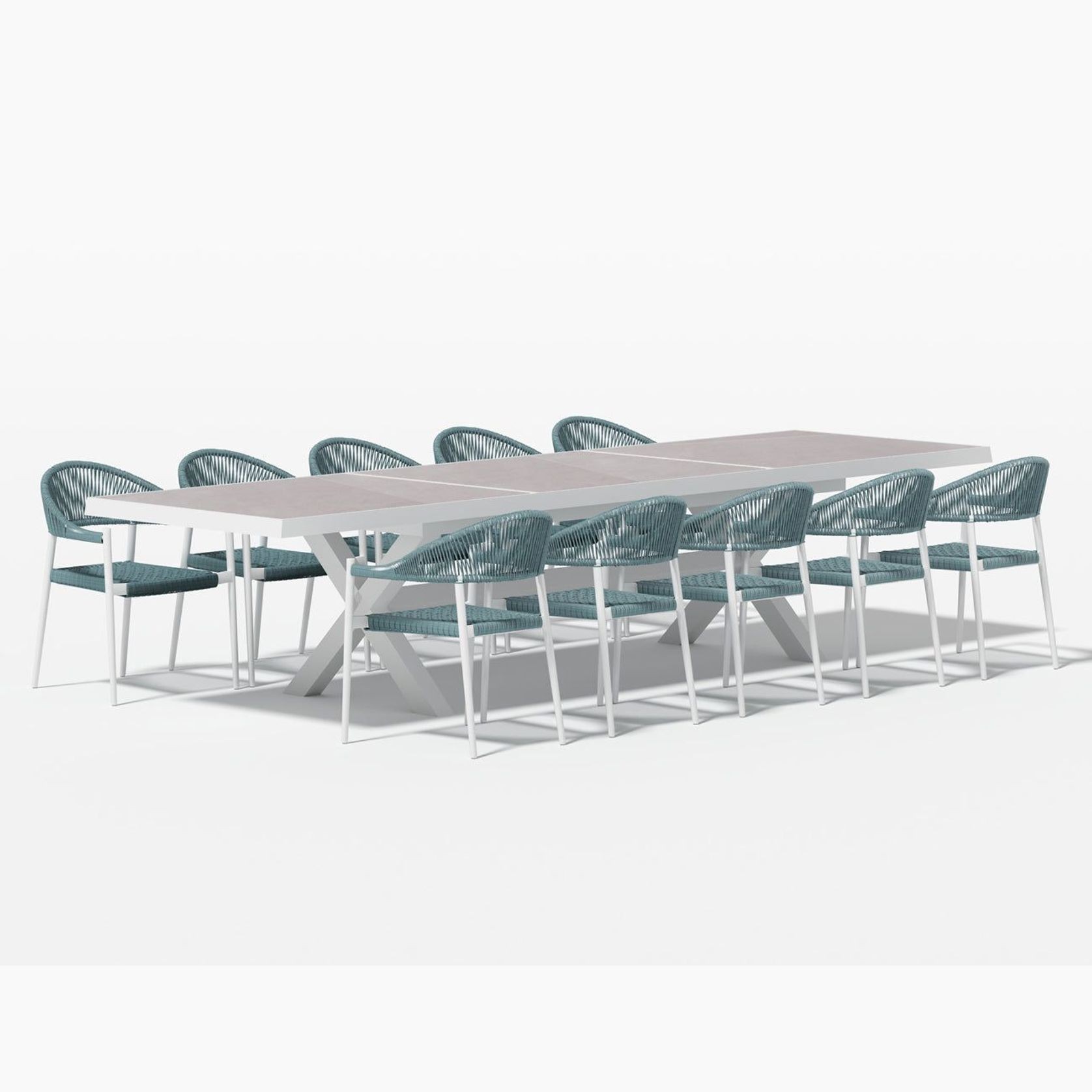 Accentor Extendable Table (240-360)cm With Magpie Chairs 11-Piece Outdoor Dining Set gallery detail image