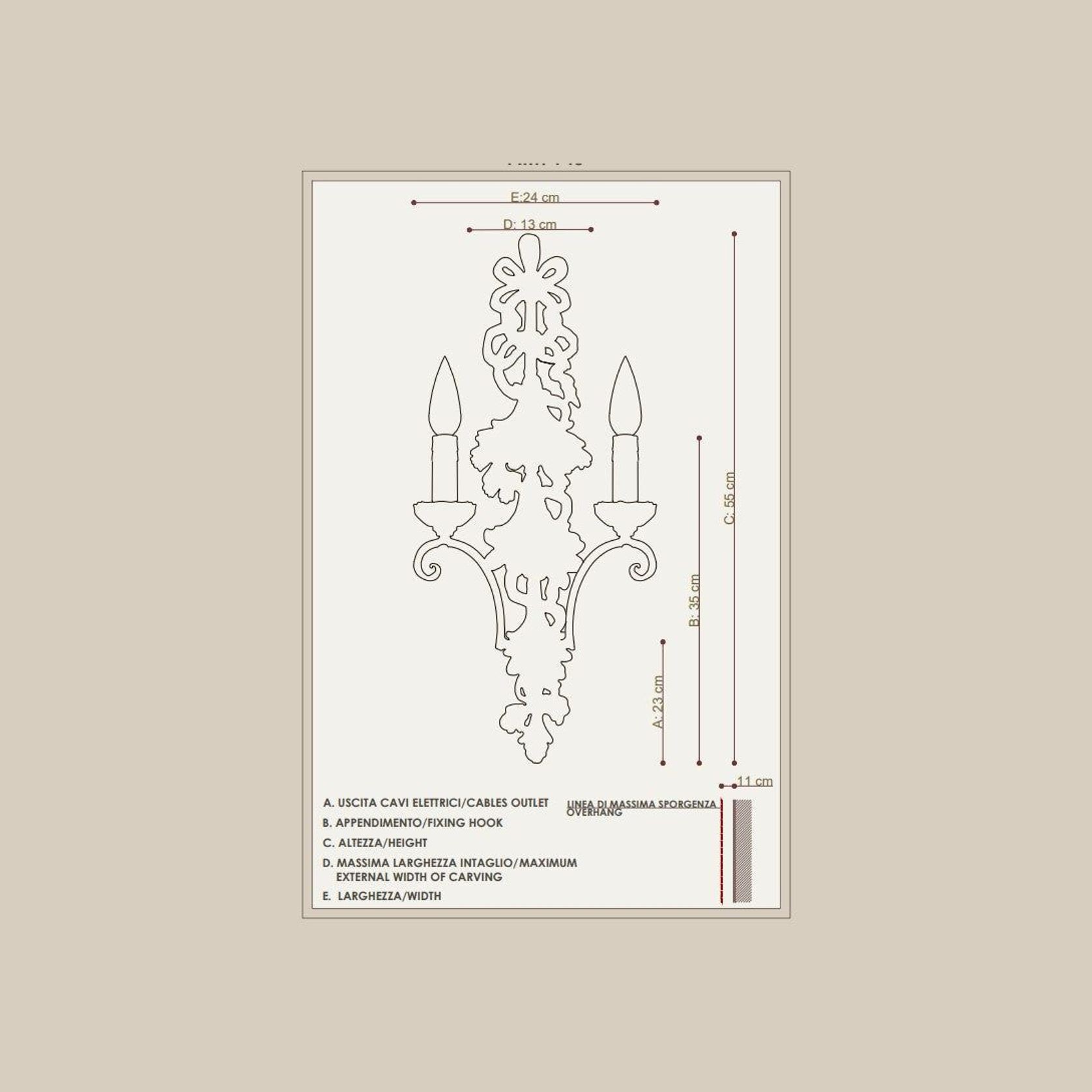 Applique - Tuscan Style Wall Sconce - Late 18th Century Style gallery detail image