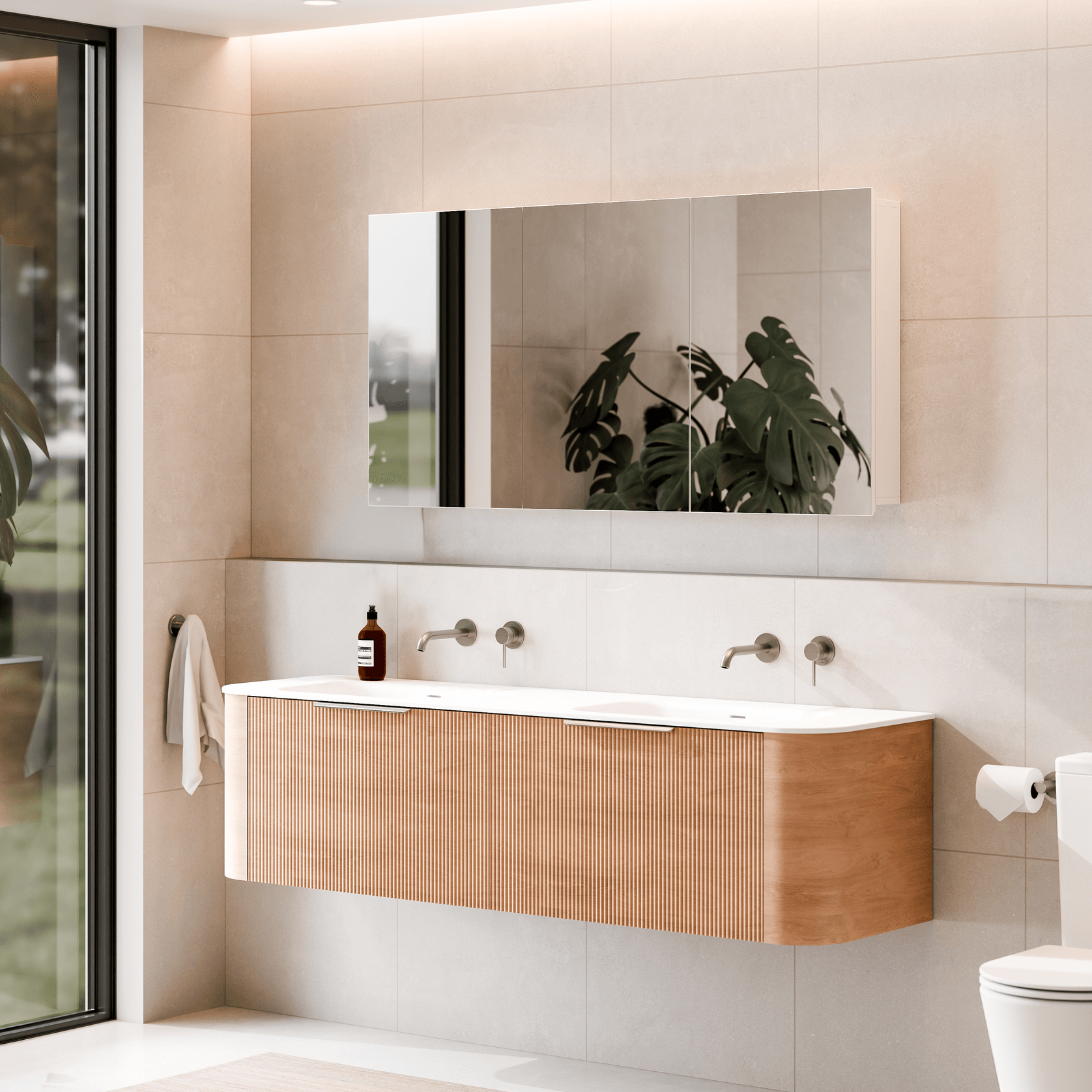 Luxe 1500mm Mirror Cabinet With Demister | 3 Door gallery detail image
