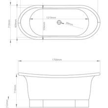 The Copper Bath Tub - Kahali Copper Double Slipper Smooth 1700mm - CB5021-D67 gallery detail image