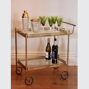 French Mid Century Brass And Glass Drinks Trolley gallery detail image