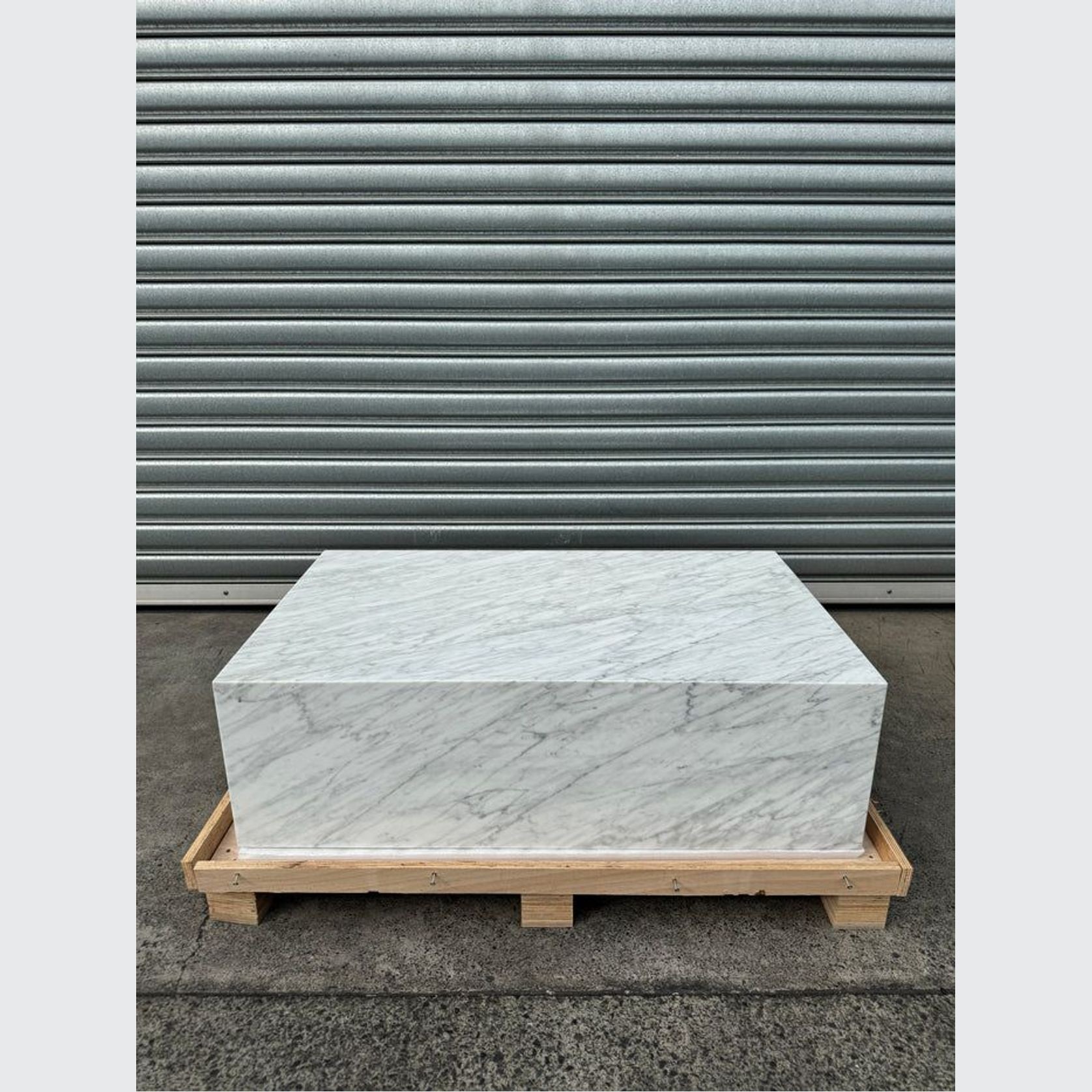 Block Coffee Table - Carrara Marble - Large | Natural Stone Co. gallery detail image