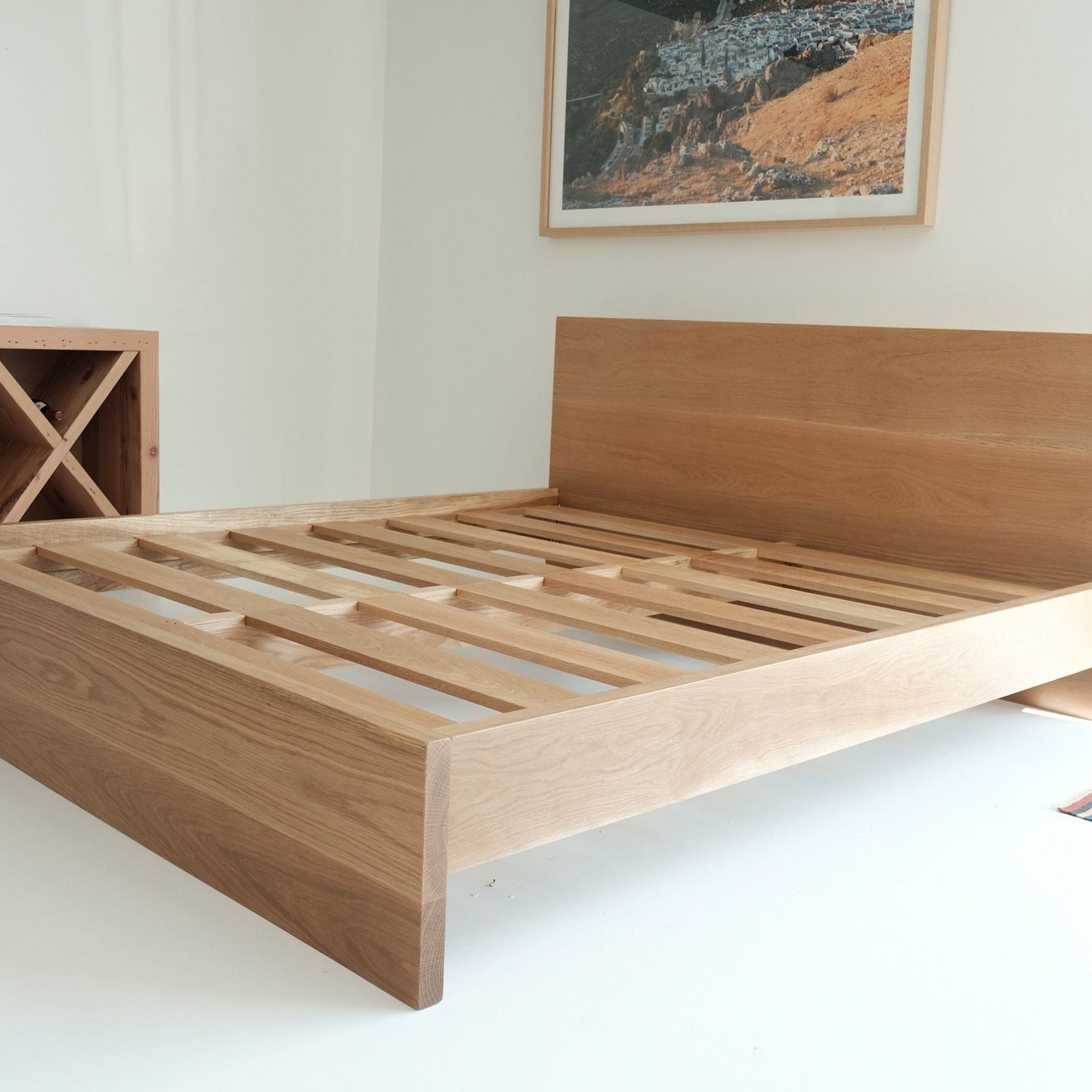 Solid Oak Timber Bed gallery detail image