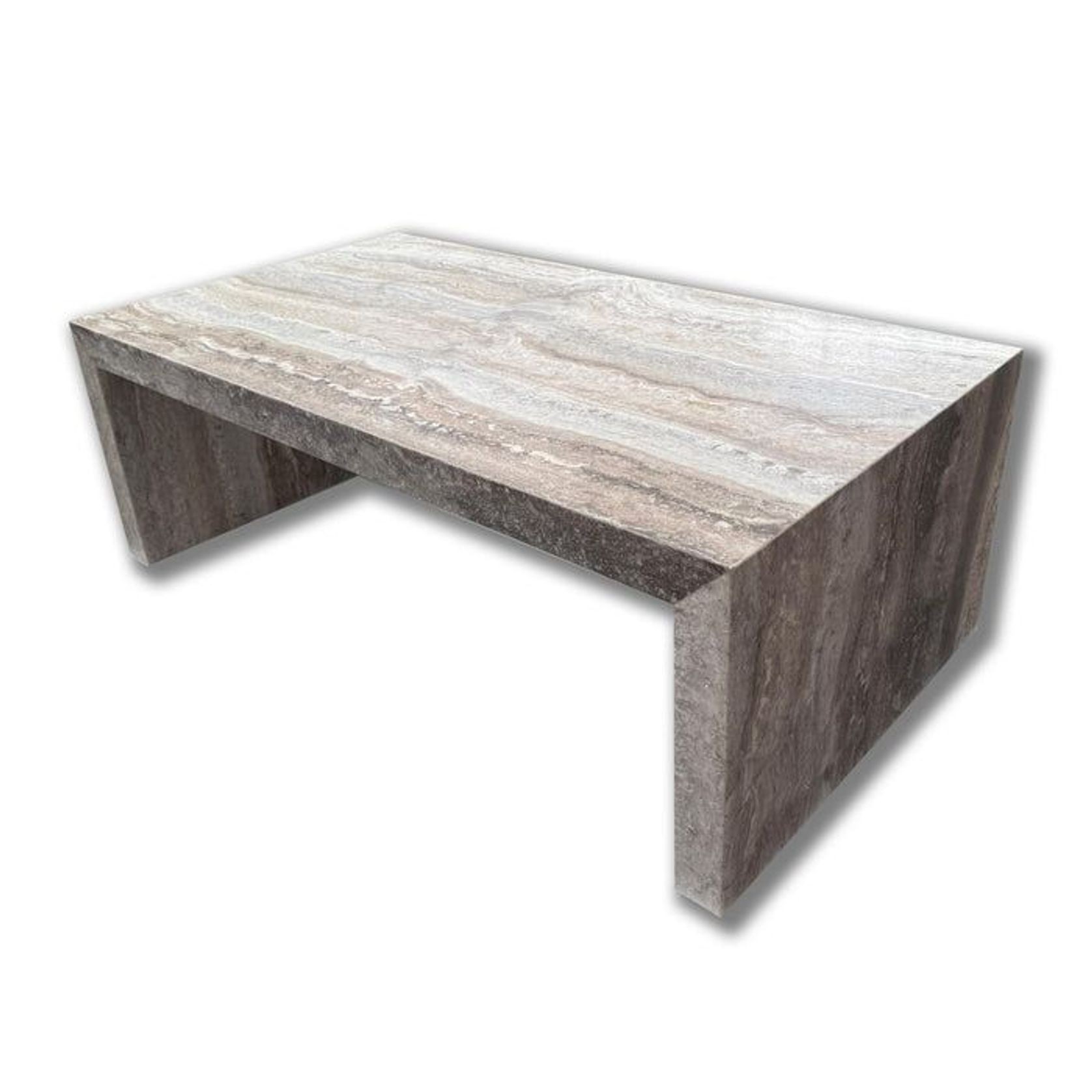 Waterfall Coffee Table - Veincut Silver Travertine | Natural Stone Co. gallery detail image