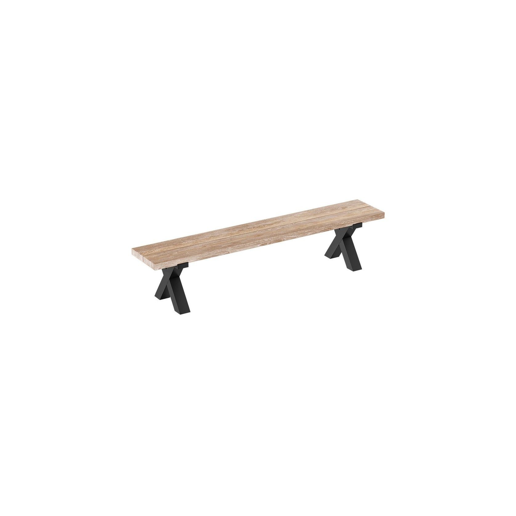 Fortico Teak X-leg Bench Seat 220cm gallery detail image