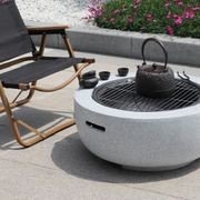 Round MgO Fire Pit Bowl with BBQ Grill Rack, Spark Guard -60cm gallery detail image