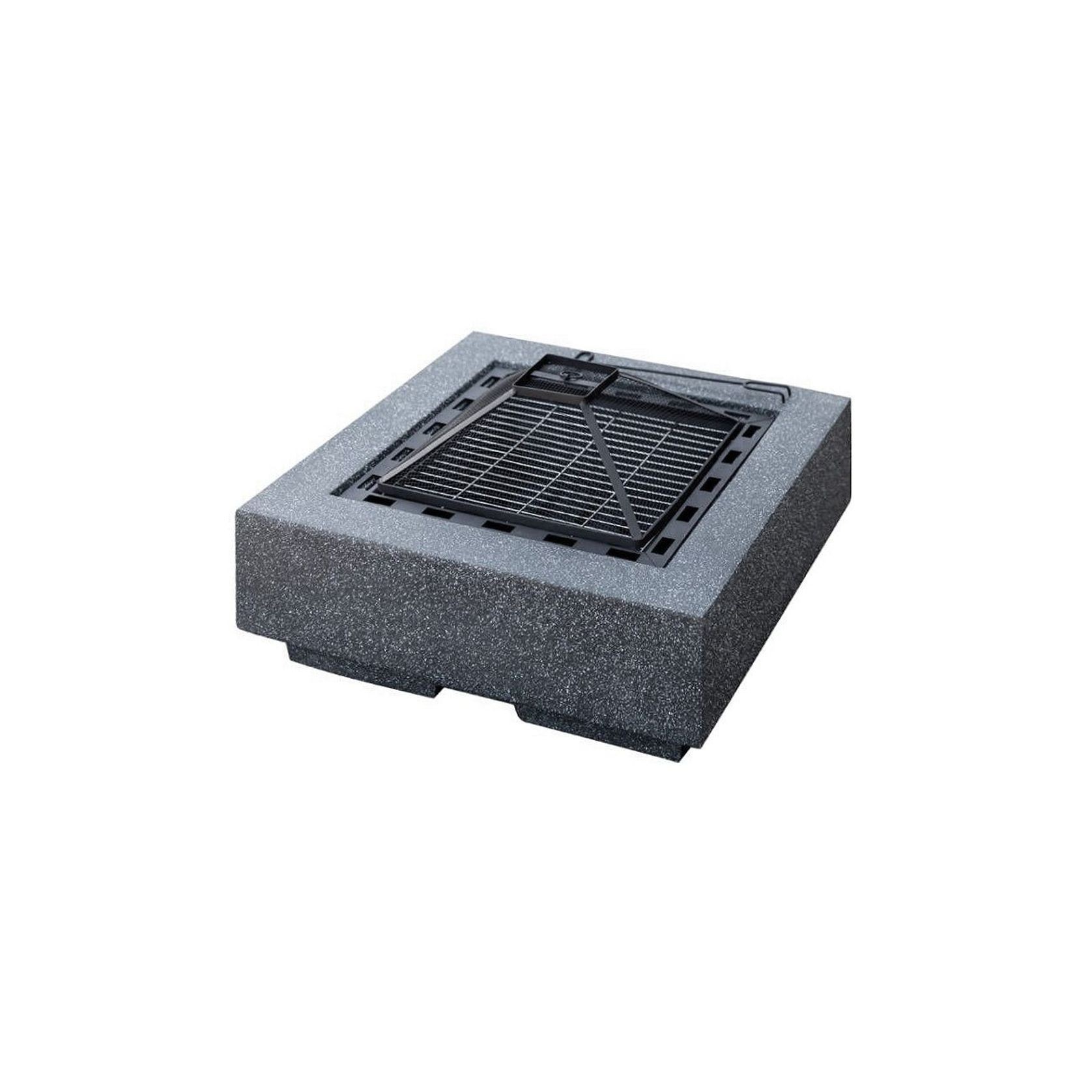 Mgo Square Fire Pit with BBQ Grill Rack, Spark Guard gallery detail image