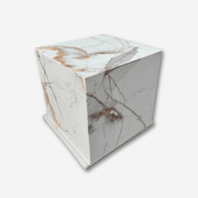 Cube Side Table - Gold Calacatta Marble | Natural Stone Co. gallery detail image