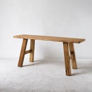 Elmwood Peasant Bench / Natural gallery detail image