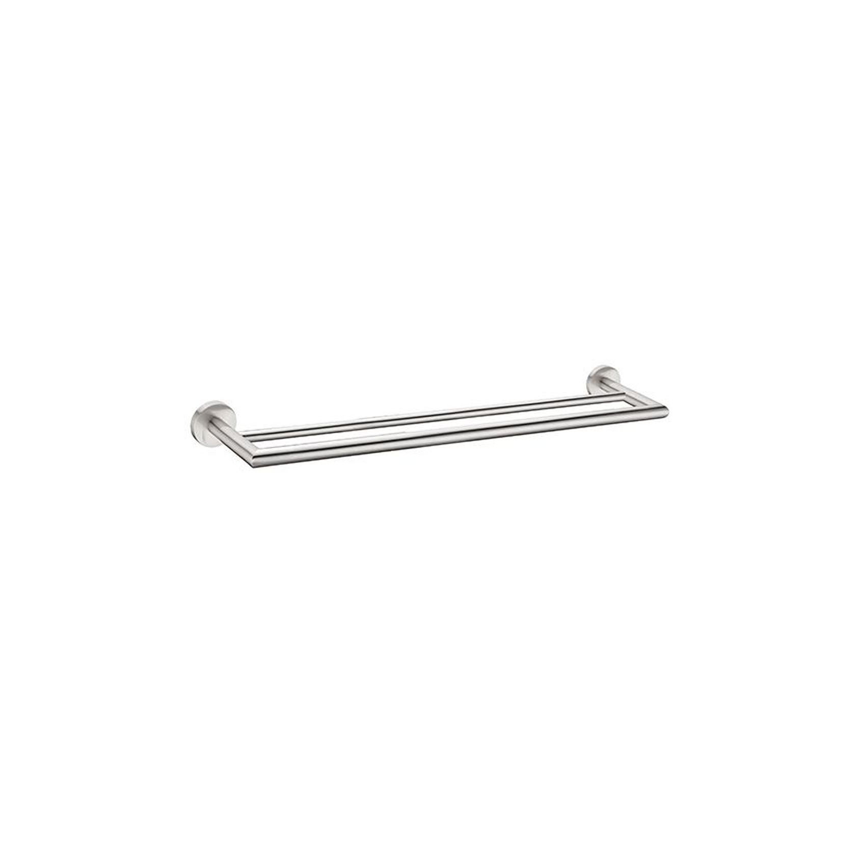 Dolce Double Towel Rail 700mm Brushed Nickel gallery detail image