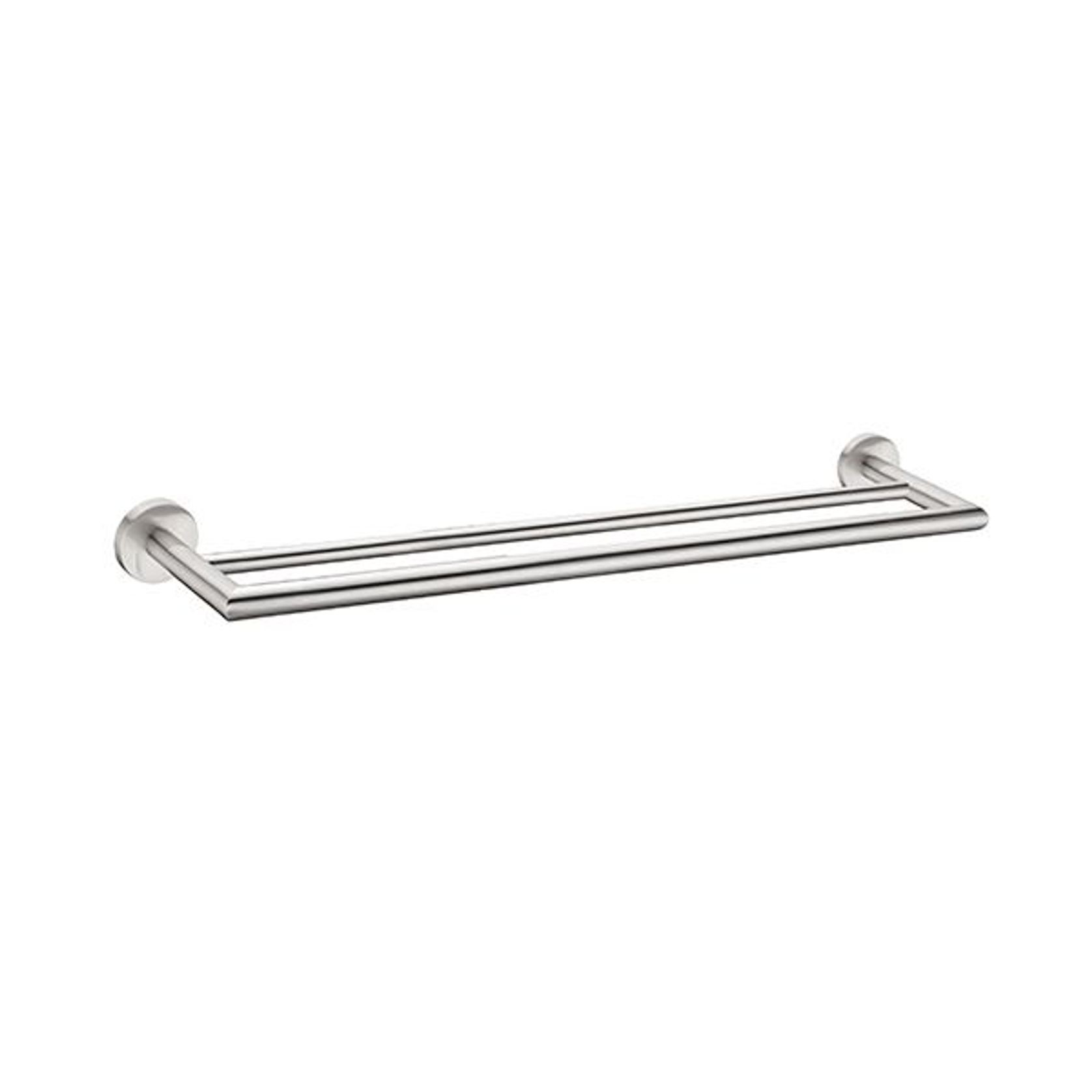 Dolce Double Towel Rail 700mm Brushed Nickel gallery detail image