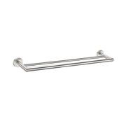 Dolce Double Towel Rail 700mm Brushed Nickel gallery detail image