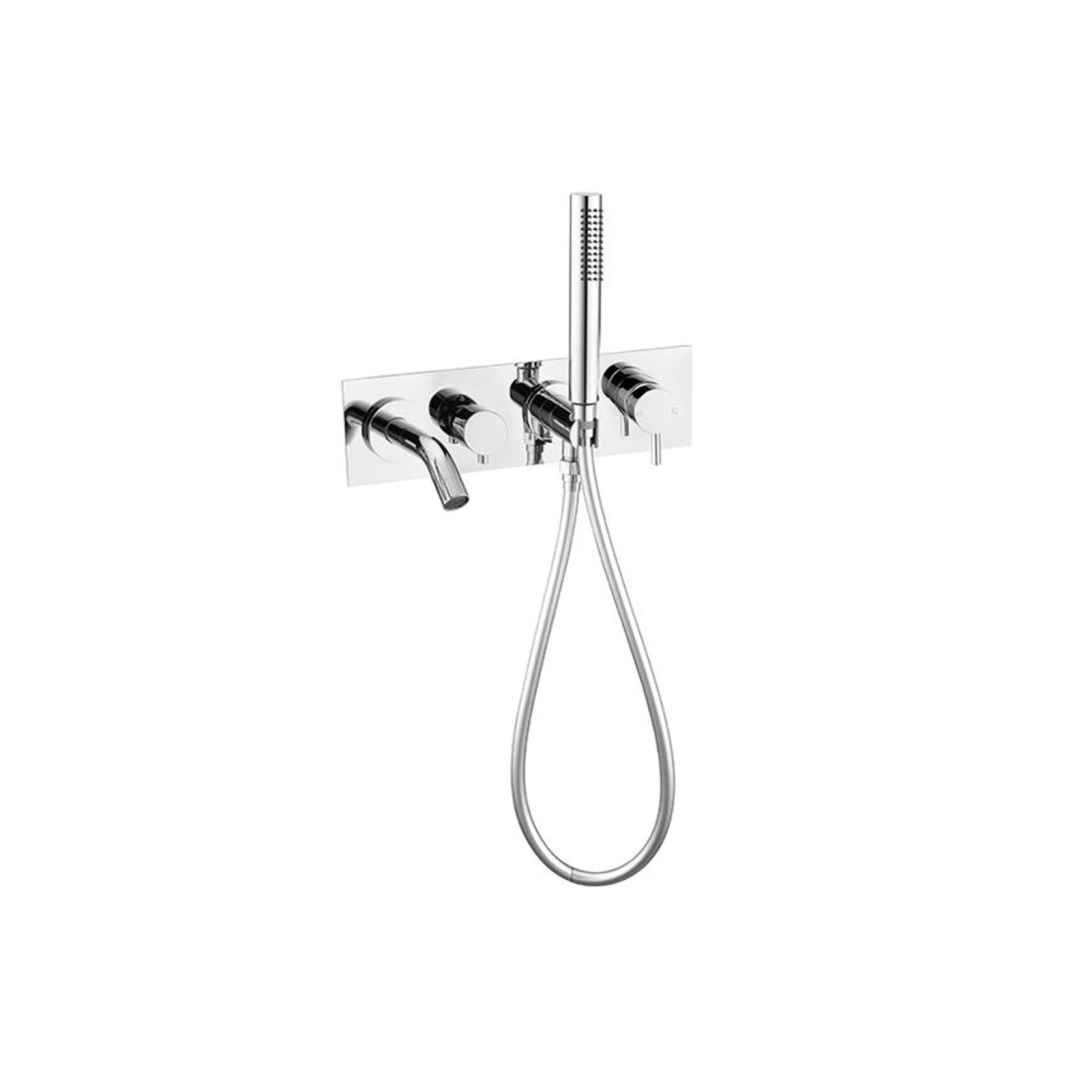 Mecca Wall Mount Bath Mixer With Hand Shower Chrome gallery detail image