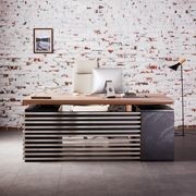 PHOENIX Executive Desk with Left Return 1.8M - Warm Oak & Black gallery detail image