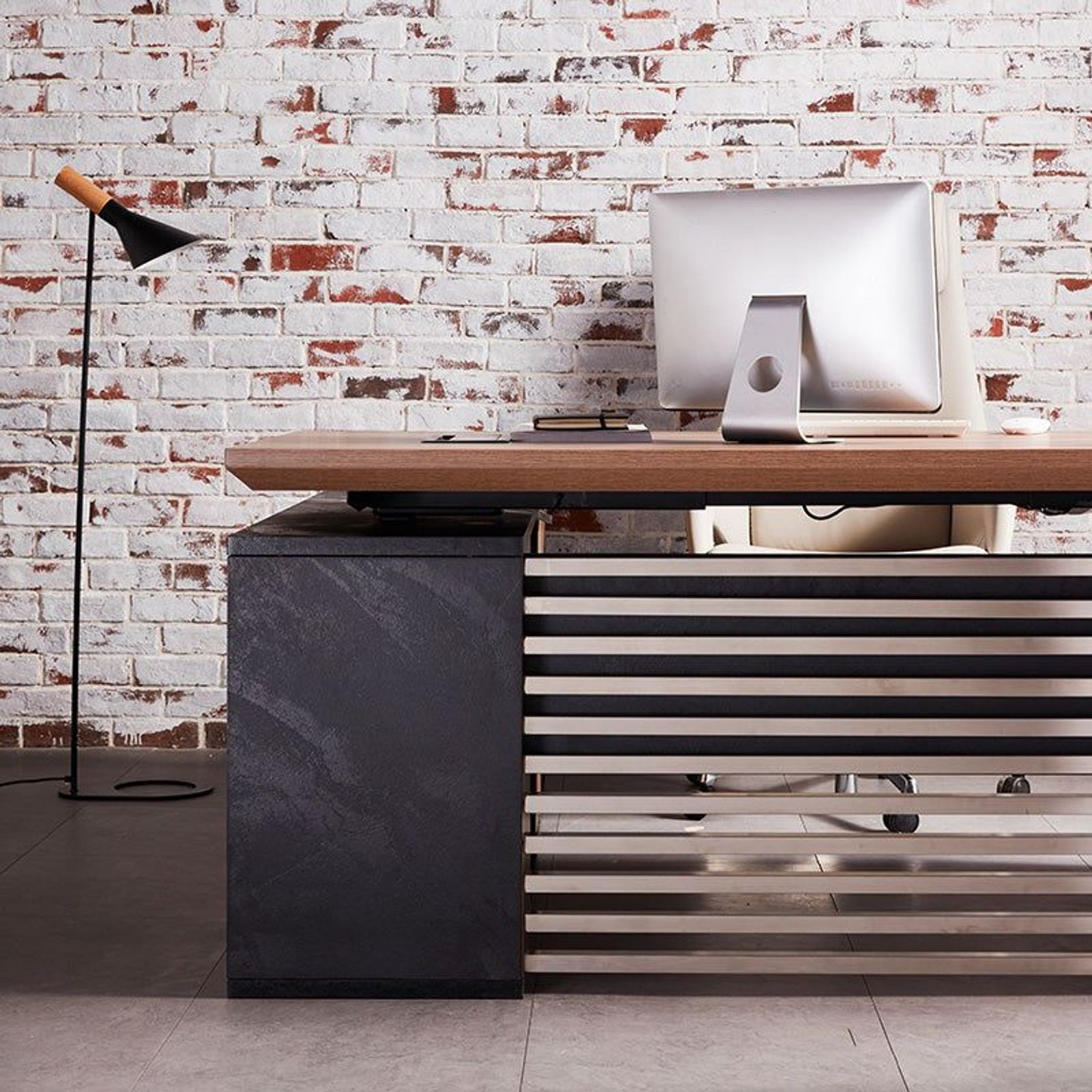 PHOENIX Sit & Stand Electric Lift Executive Desk with Right Return 2.2M - Warm Oak & Black gallery detail image