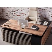 PHOENIX Executive Desk with Left Return 1.8M - Warm Oak & Black gallery detail image