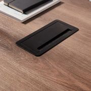 PHOENIX Executive Desk with Right Return 2.2M - Warm Oak & Black gallery detail image
