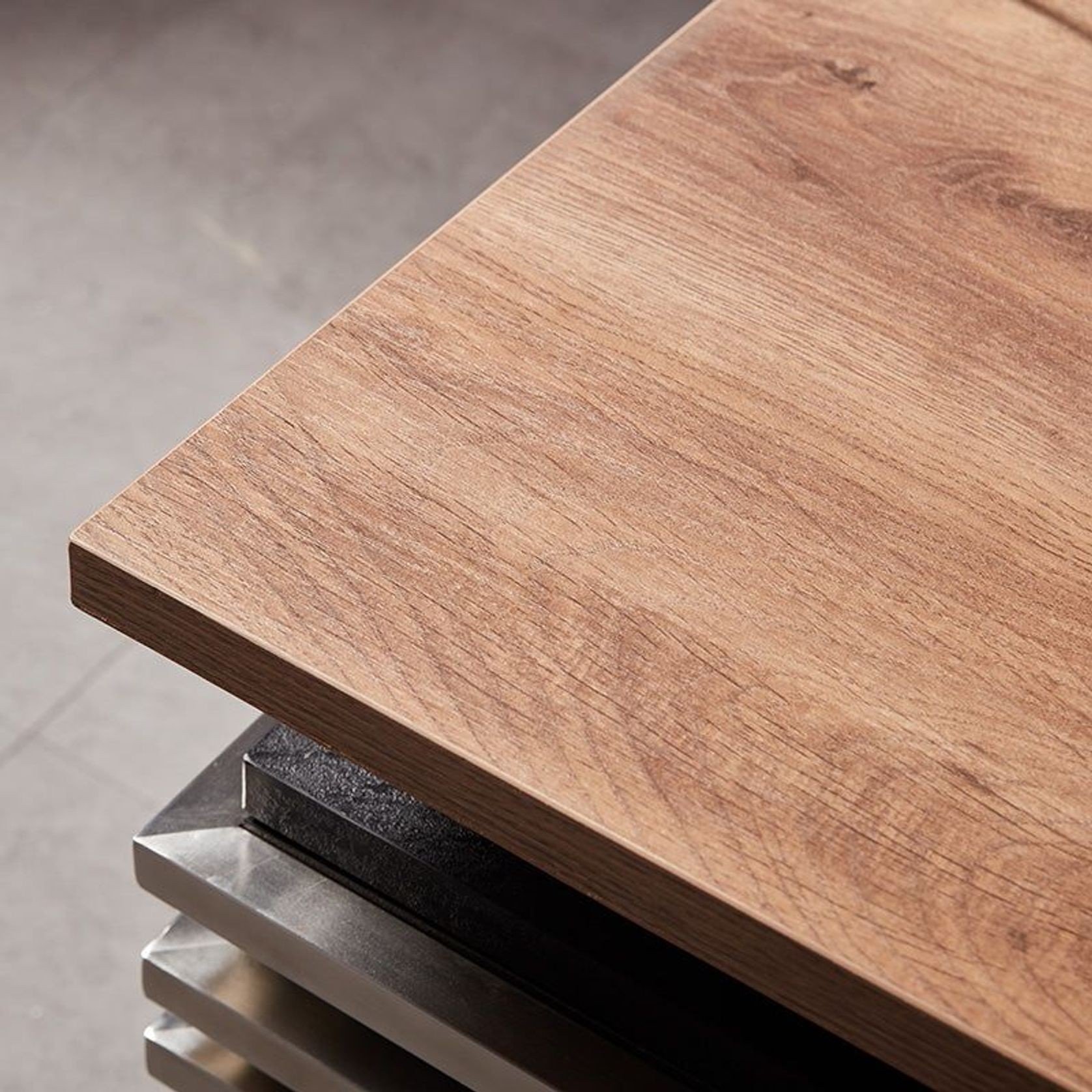 PHOENIX Executive Desk with Left Return 2.2M - Warm Oak & Black gallery detail image