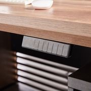 PHOENIX Sit & Stand Electric Lift Executive Desk with Right Return 2.2M - Warm Oak & Black gallery detail image