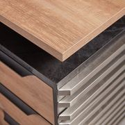 PHOENIX Sit & Stand Electric Lift Executive Desk with Right Return 2.2M - Warm Oak & Black gallery detail image