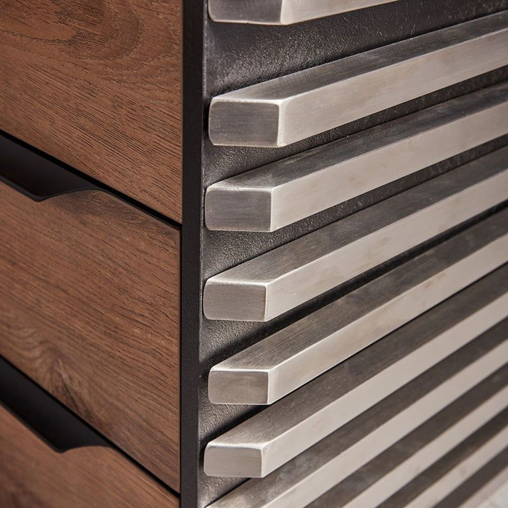PHOENIX Executive Desk with Right Return 2.2M - Warm Oak & Black gallery detail image