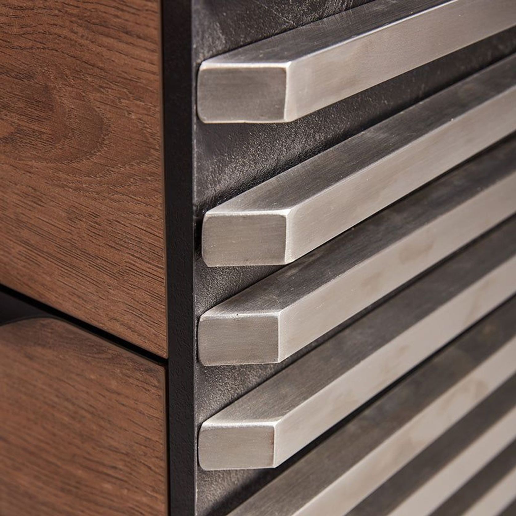 PHOENIX Executive Desk with Right Return 1.8M - Warm Oak & Black gallery detail image