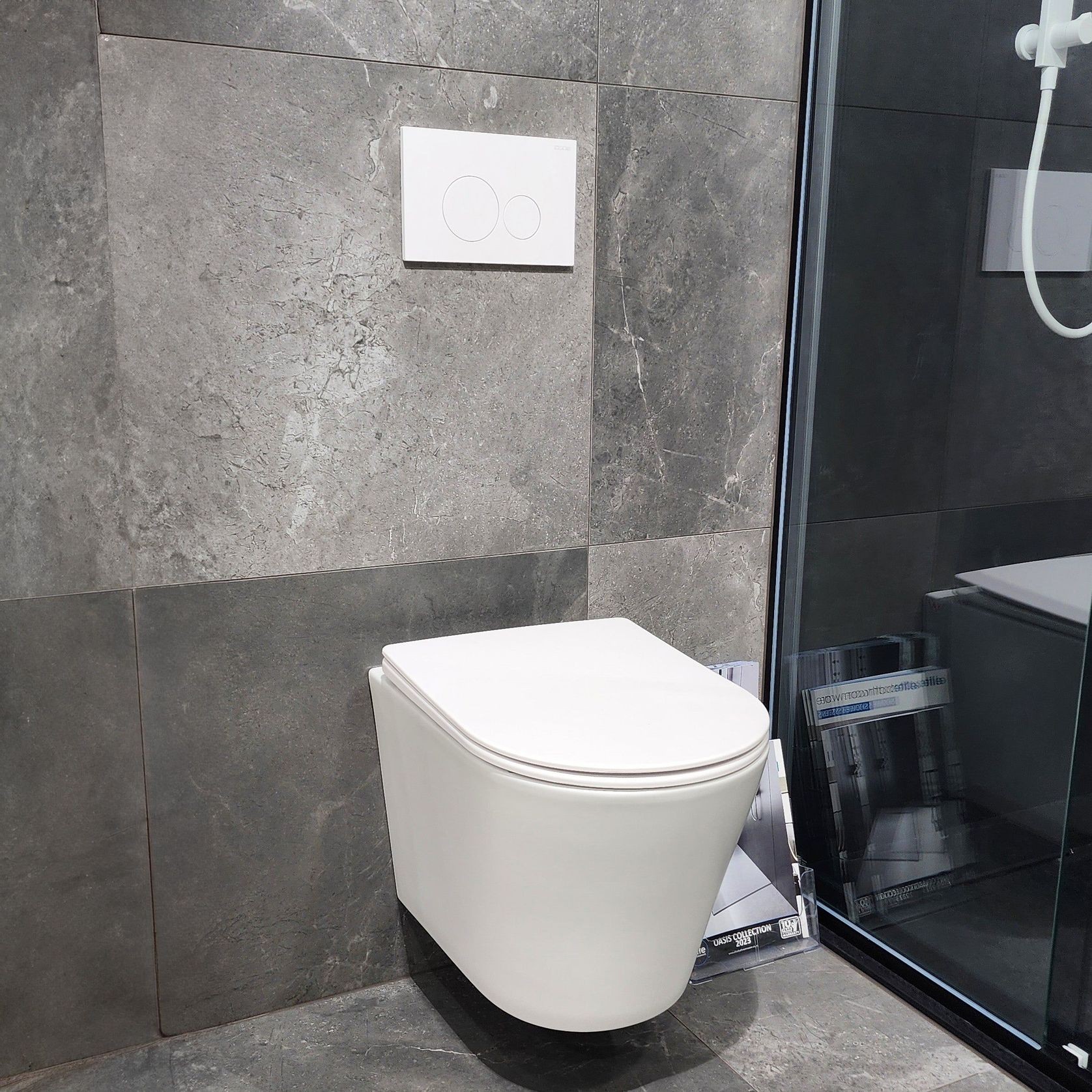 Code Pure Typhoon Wall Hung Toilet Suite X Matte White Button gallery detail image