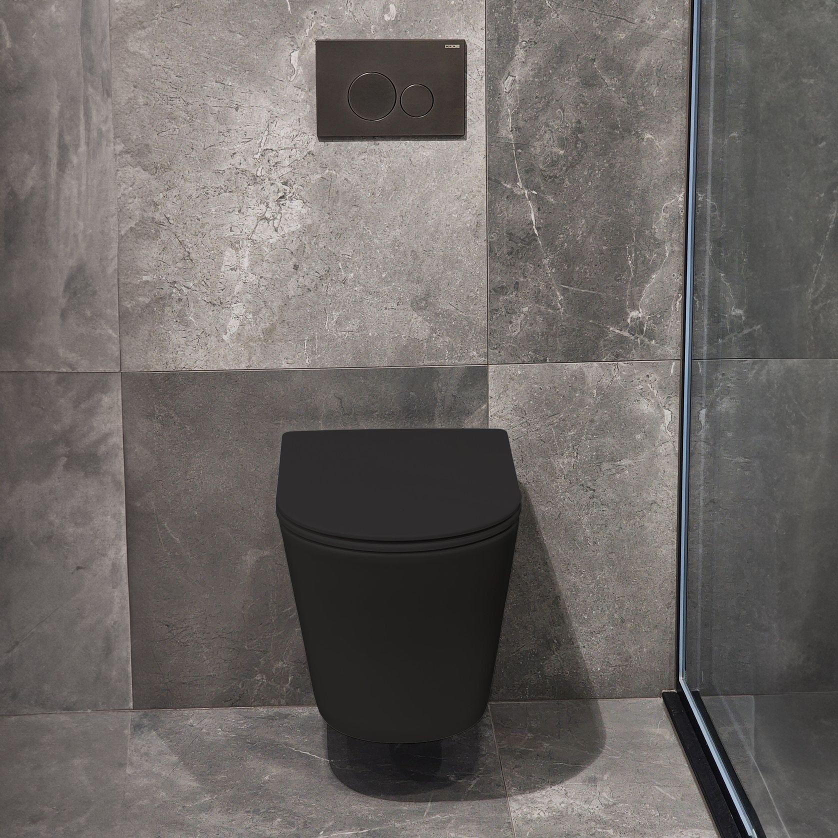 Code Pure Typhoon Wall Hung Toilet Suite X Gunmetal Button gallery detail image