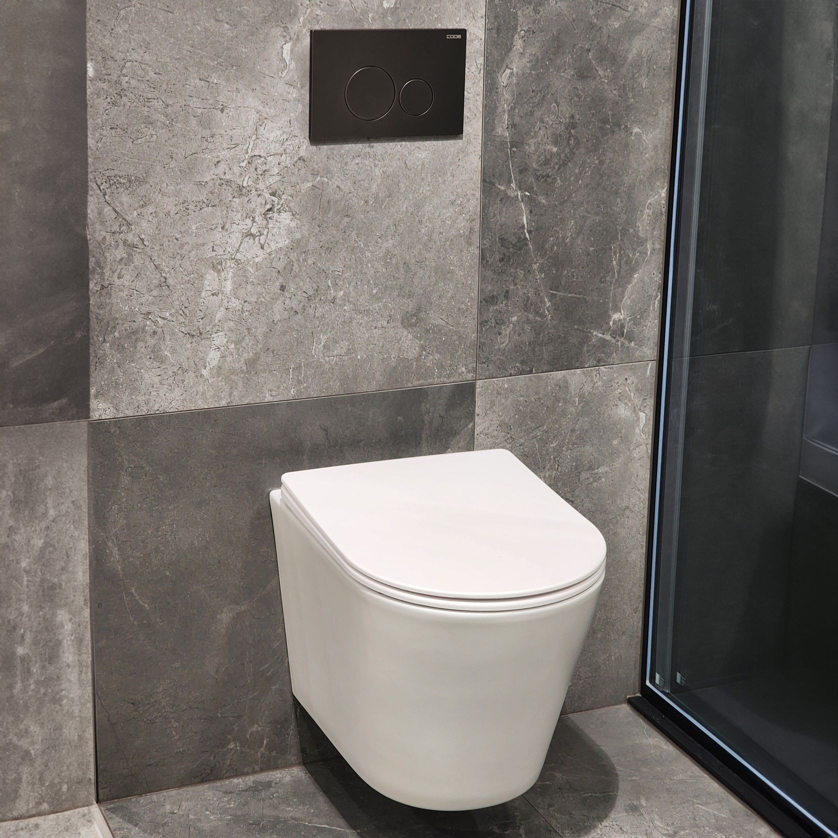 Code Pure Typhoon Wall Hung Toilet Suite X Gunmetal Button gallery detail image