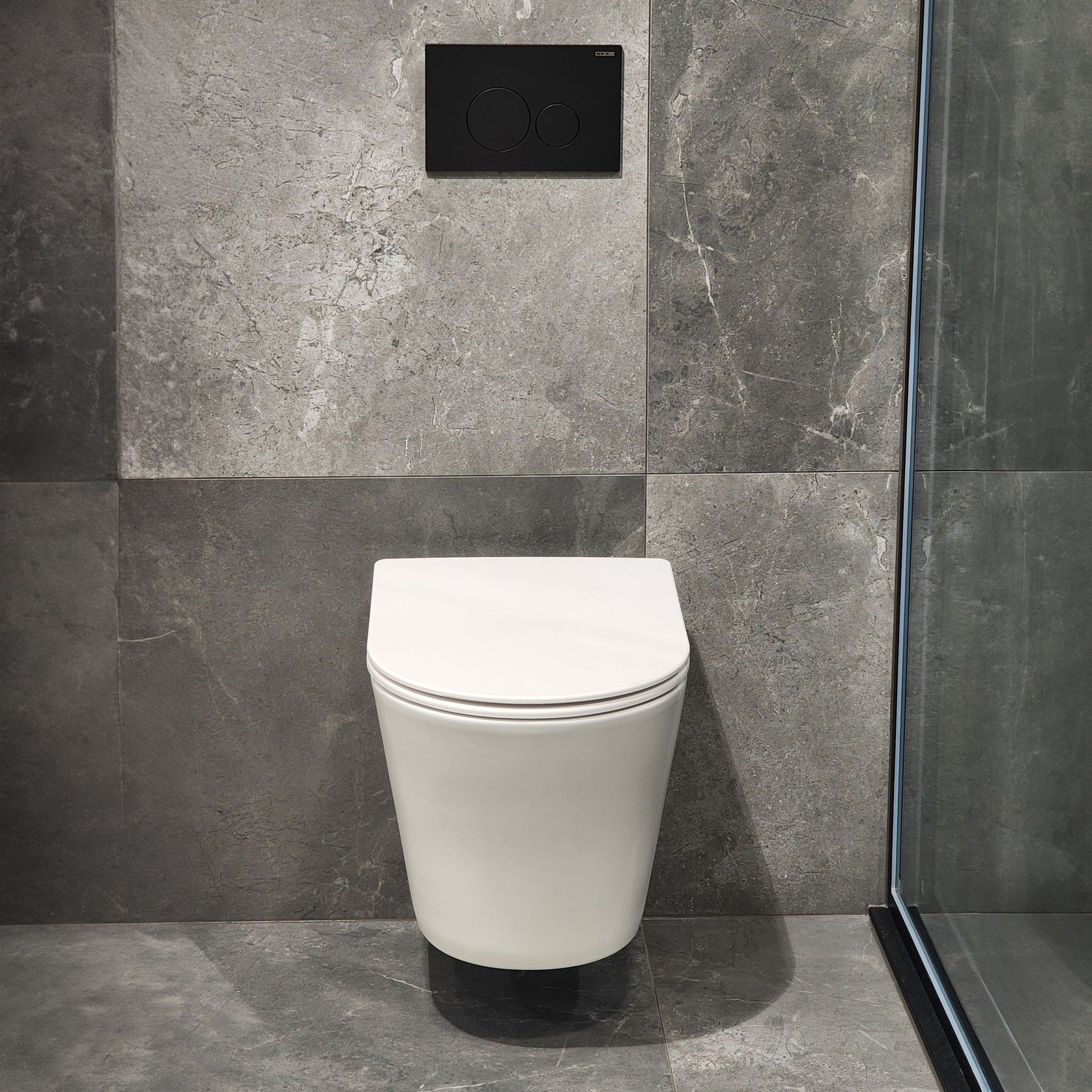 Code Pure Typhoon Wall Hung Toilet Suite X Matte Black Button gallery detail image