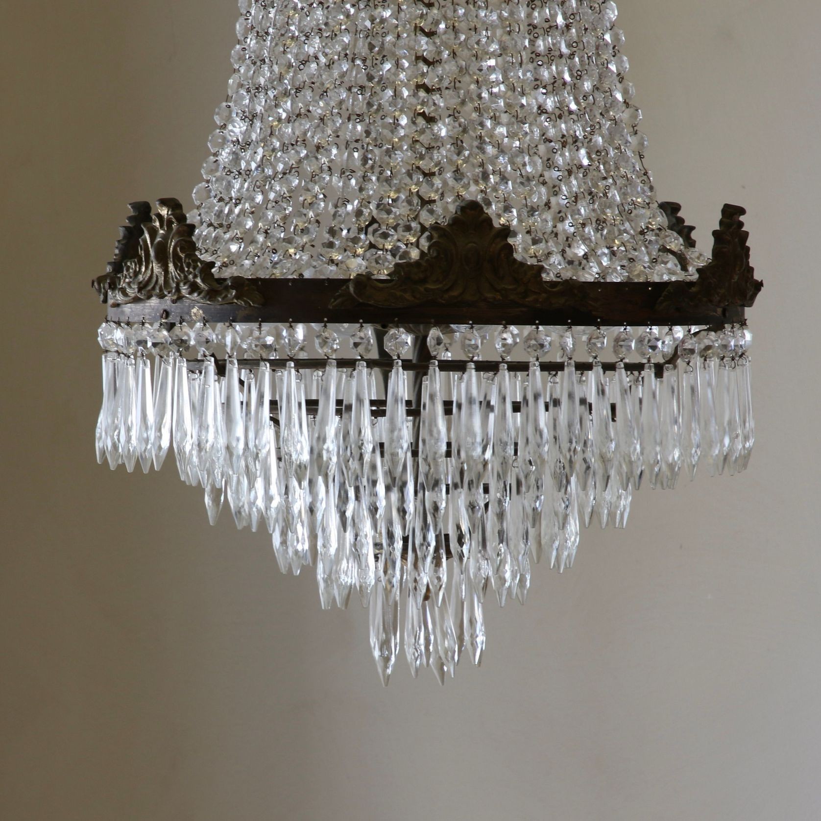French Chandelier | Bronze and Crystals gallery detail image