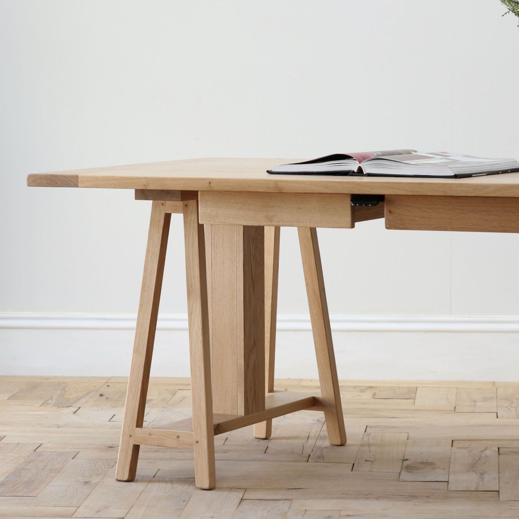 Raise and Lower Trestle Desk | Beige gallery detail image