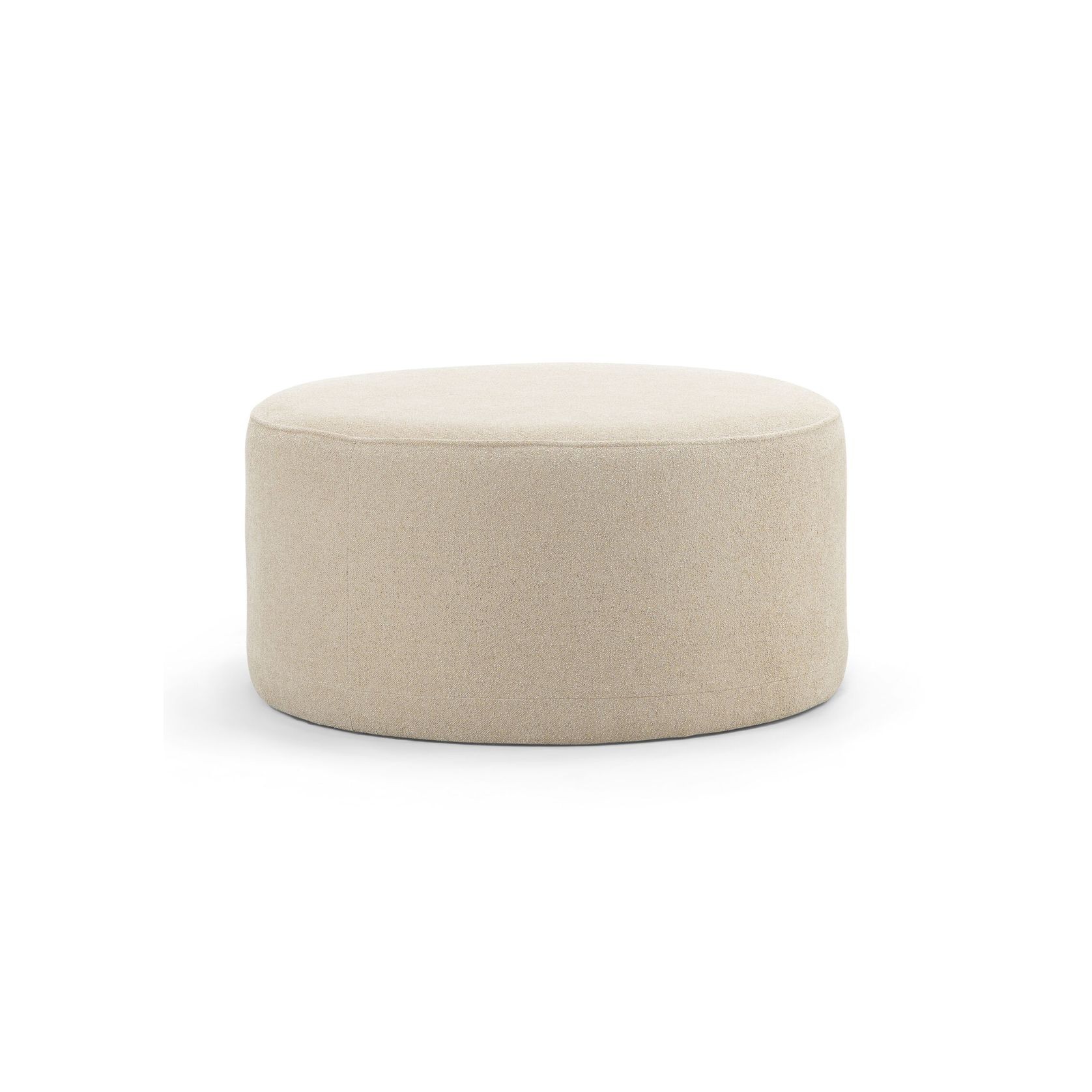 Halle Medium Round Ottoman Pouf | Sand Beige gallery detail image