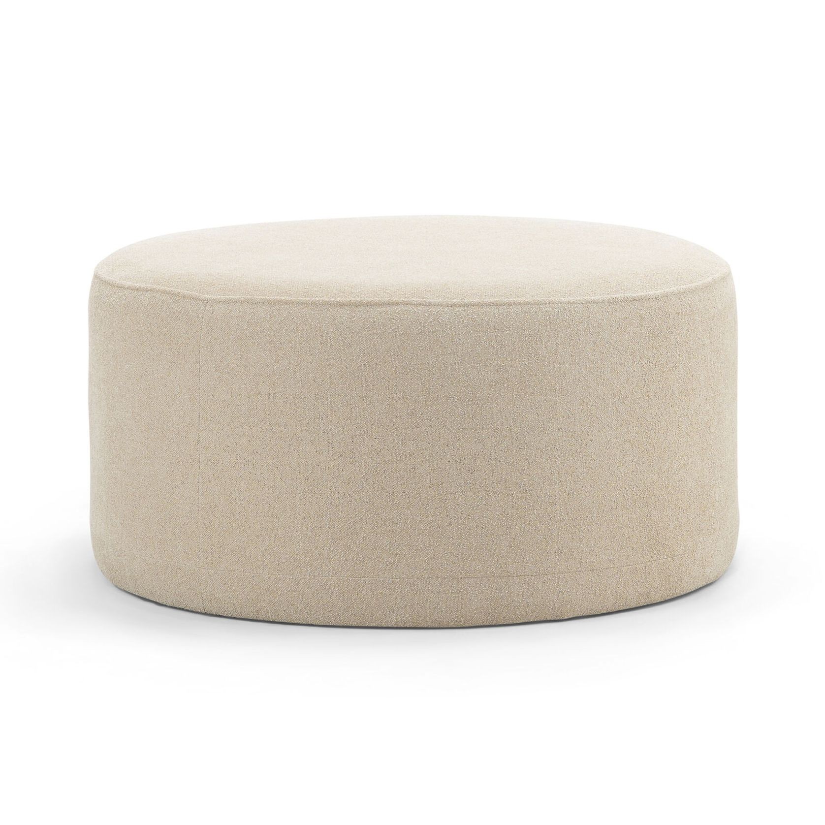 Halle Medium Round Ottoman Pouf | Sand Beige gallery detail image