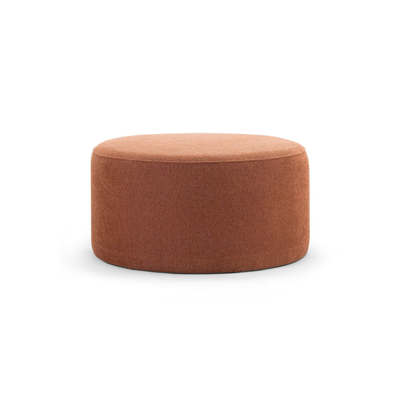 Halle Medium Round Ottoman Pouf | Rust Orange gallery detail image