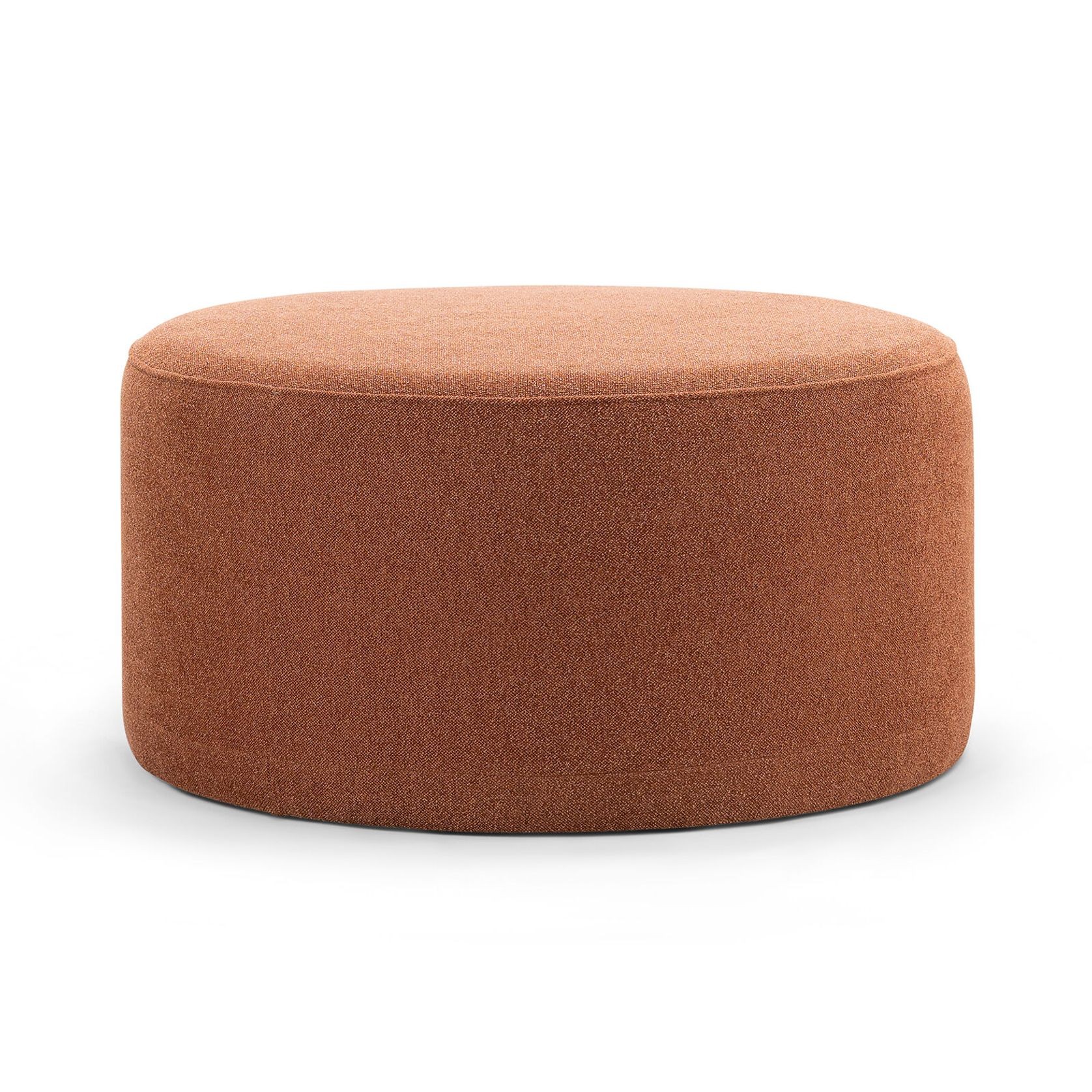 Halle Medium Round Ottoman Pouf | Rust Orange gallery detail image