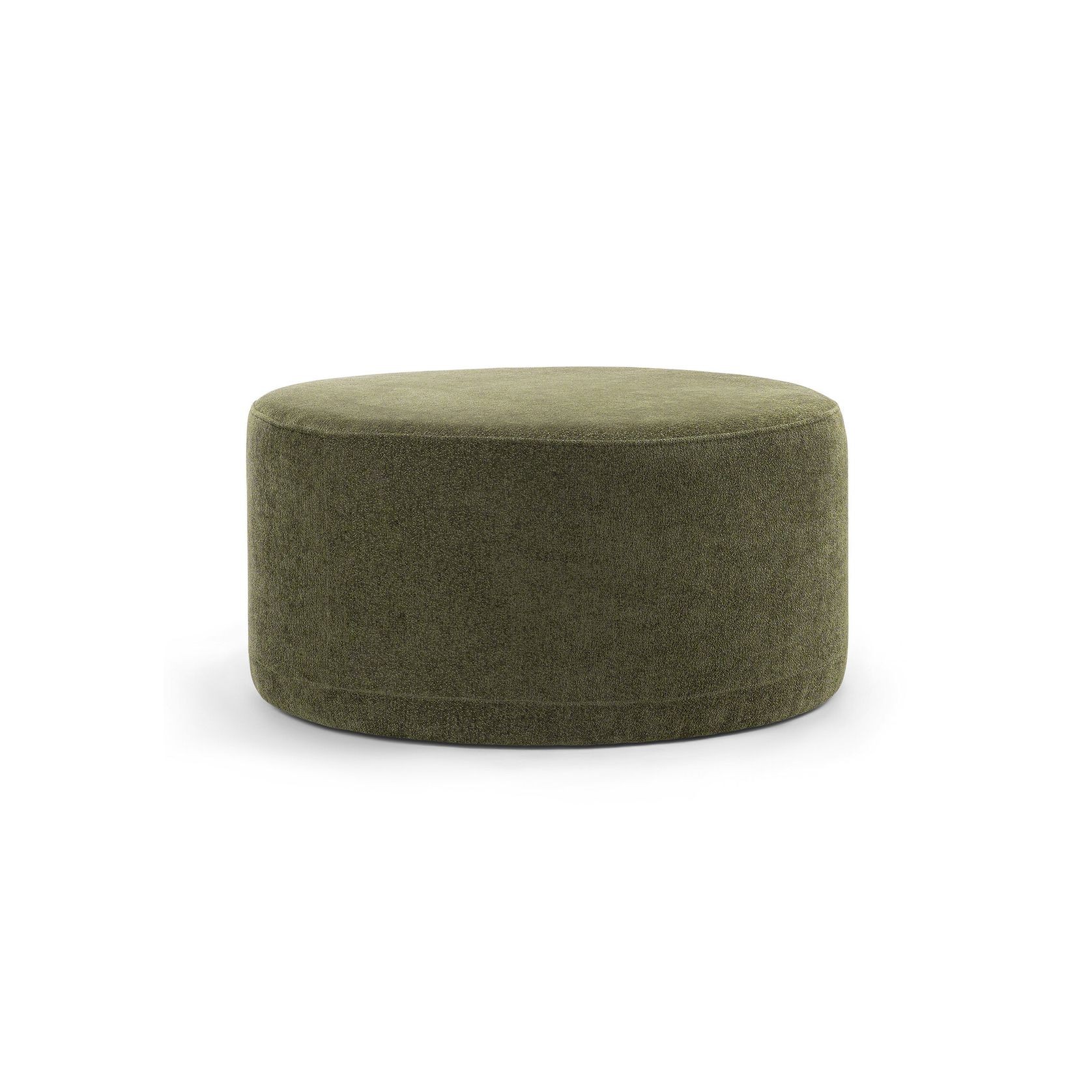 Halle Medium Round Ottoman Pouf | Wattle Green gallery detail image