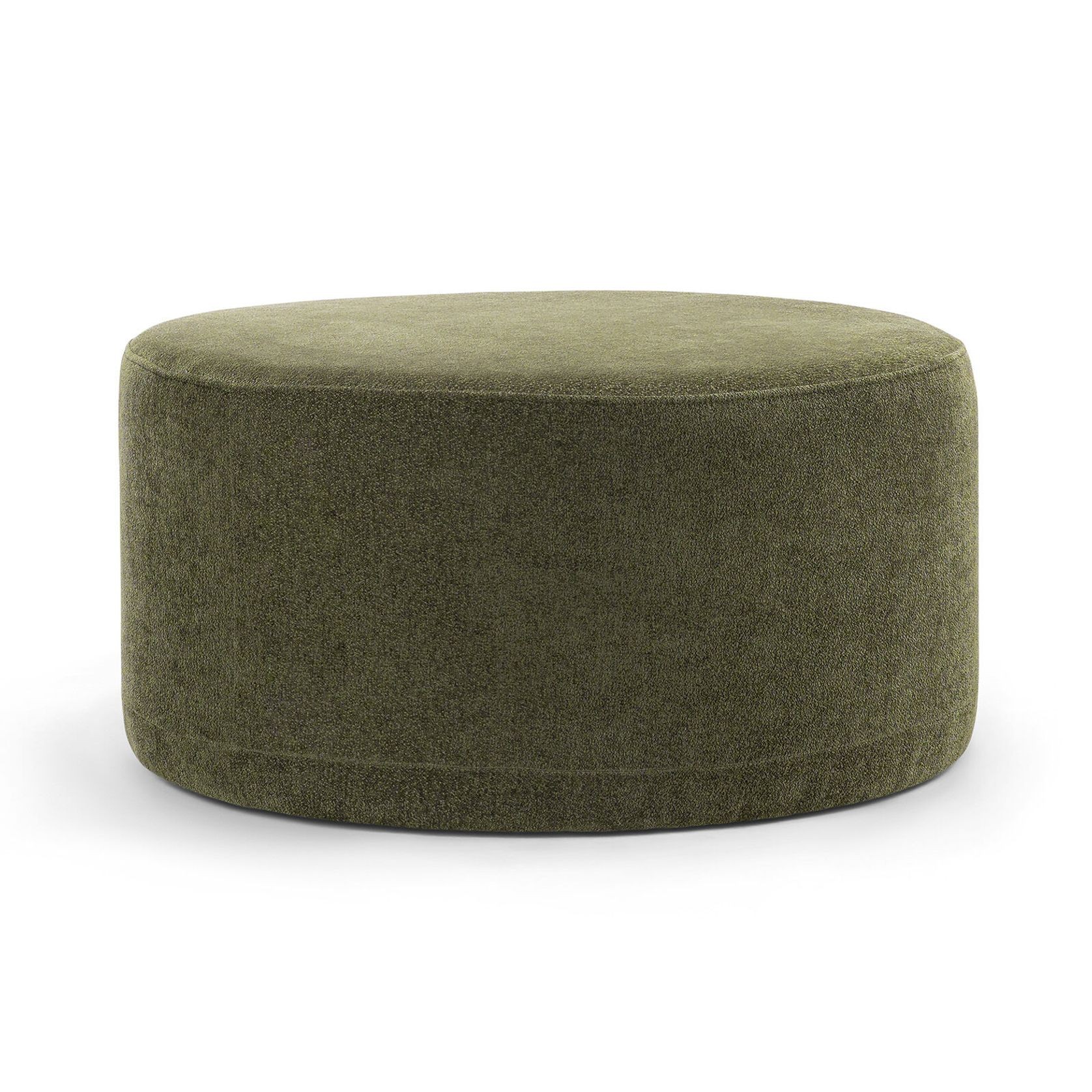 Halle Medium Round Ottoman Pouf | Wattle Green gallery detail image