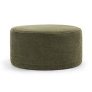 Halle Medium Round Ottoman Pouf | Wattle Green gallery detail image