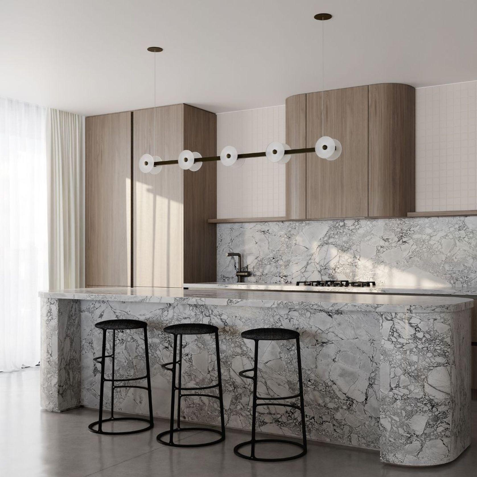 Coral Linear Bar Pendant - Clear Glass gallery detail image