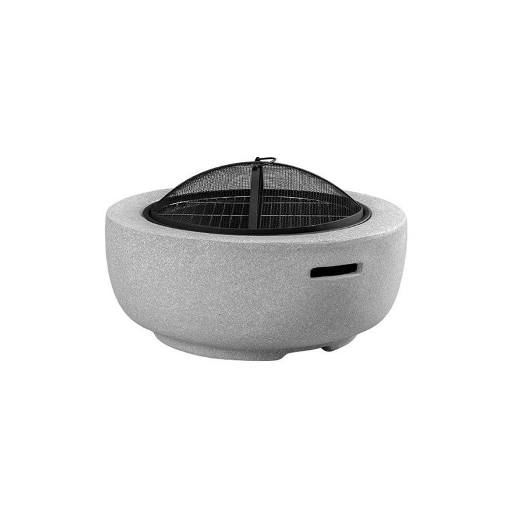 Round MgO Fire Pit Bowl with BBQ Grill Rack, Spark Guard -60cm gallery detail image