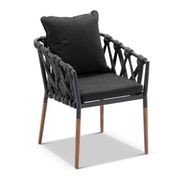 Cove Outdoor Charcoal Rope Dining Chair gallery detail image