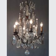 Antique French Crystal Chandelier C.1910-30 gallery detail image